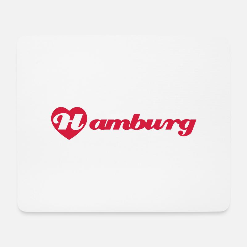 I love Hamburg - Mousepad (Querformat) - Weiß