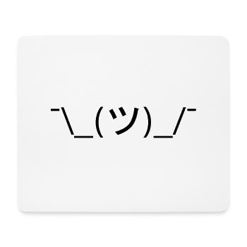 Shrug Emoticon ¯\_(ツ)_/¯ Japanese Kaomoji - Mouse Pad (horizontal) - white - Front