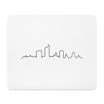 Skyline Leipzig Linie - Mousepad (Querformat) - Weiß - Vorne