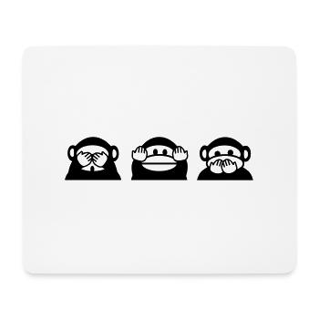 nicht sehen, nicht hören, nicht reden - Mousepad (Querformat) - Weiß - Vorne