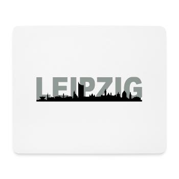 Skyline Leipzig Name - Mousepad (Querformat) - Weiß - Vorne