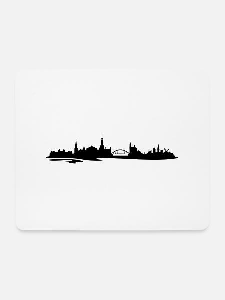 Skyline Amsterdam Wasser - Mousepad (Querformat) - Weiß