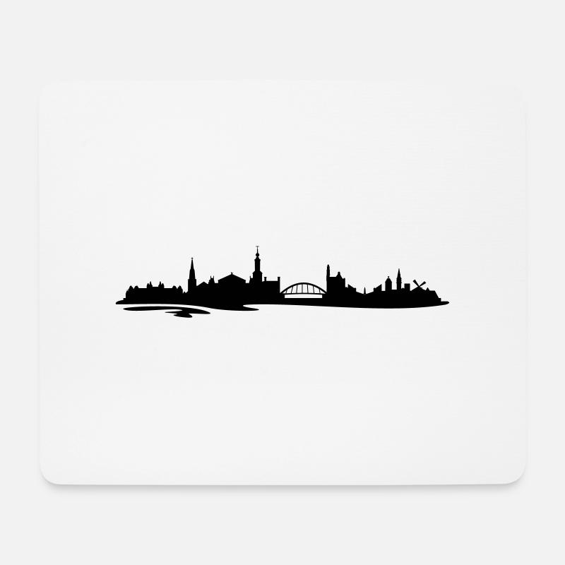 Skyline Amsterdam Wasser - Mousepad (Querformat) - Weiß