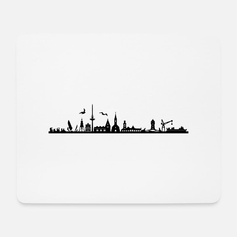 Skyline - Cuxhaven - Mousepad (Querformat) - Weiß