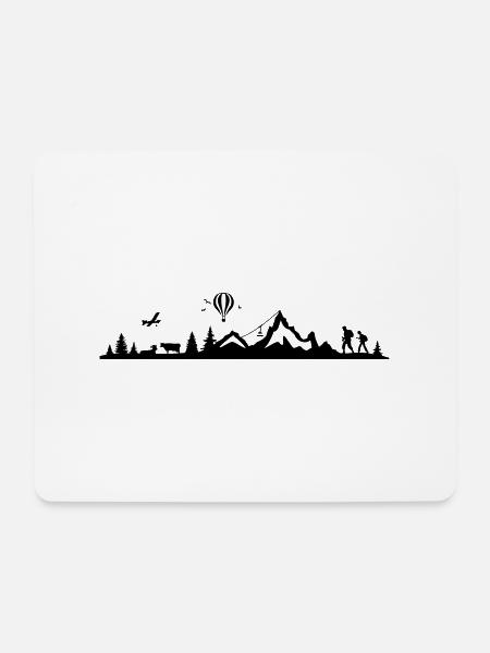 Landschaft - Berge Sport Alpen - Mousepad (Querformat) - Weiß