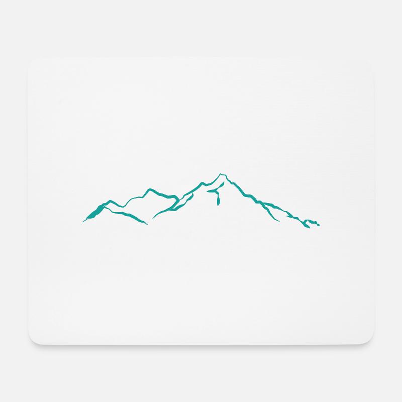 Berge tuerkis - Mousepad (Querformat) - Weiß