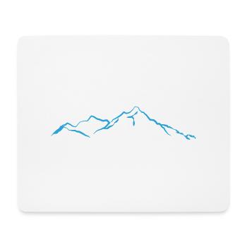 Berge hellblau - Mousepad (Querformat) - Weiß - Vorne