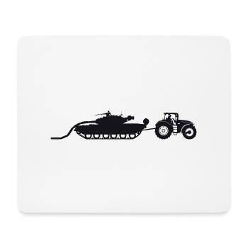Un tracteur tirant un réservoir cassé. - Tapis de souris (format paysage) - blanc - Devant