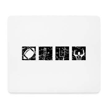 Symboles du football américain Carrés - Tapis de souris (format paysage) - blanc - Devant