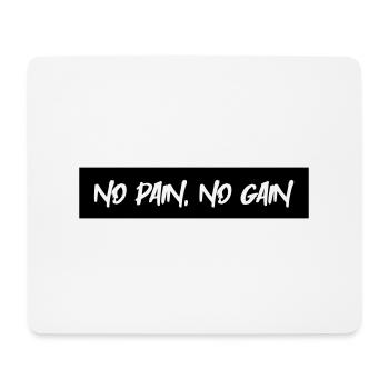 No pain No gain (black) - Tapis de souris (format paysage) - blanc - Devant