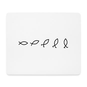 Evolution Fisch - Mousepad (Querformat) - Weiß - Vorne