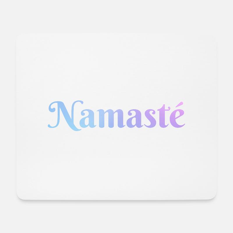 Namaste Schriftzug mit magischem Farbverlauf - Mousepad (Querformat) - Weiß