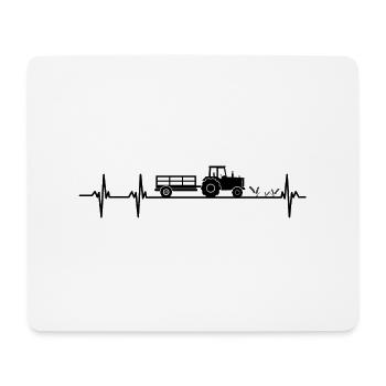 Traktor-Herzschlag - Mousepad (Querformat) - Weiß - Vorne