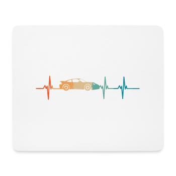 Heartbeat Sportwagen - Mousepad (Querformat) - Weiß - Vorne