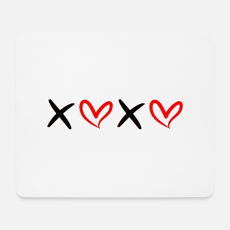 XOXO Black and Red - Mouse Pad (horizontal) - white