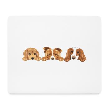 Niedliche guckende Hunde - Mousepad (Querformat) - Weiß - Vorne