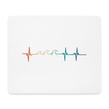 Battement de cœur vague - Tapis de souris (format paysage) - blanc - Devant