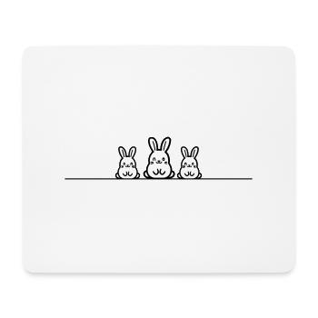 Osterhase Ostern - Mousepad (Querformat) - Weiß - Vorne