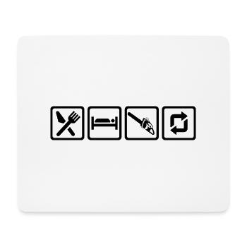 eat sleep Motorsäge repeat - Mousepad (Querformat) - Weiß - Vorne