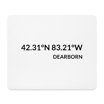Coordonnées de Dearborn, Michigan, États-Unis - Tapis de souris (format paysage) - blanc - Devant