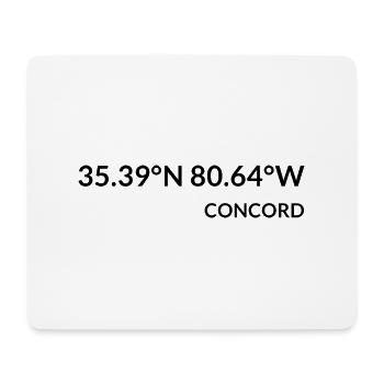 Concord, Caroline du Nord, États-Unis Coordonnées - Tapis de souris (format paysage) - blanc - Devant