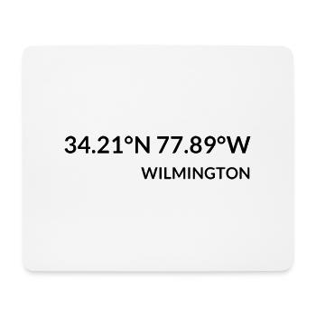 Coordonnées Wilmington, Caroline du Nord, États-Unis - Tapis de souris (format paysage) - blanc - Devant