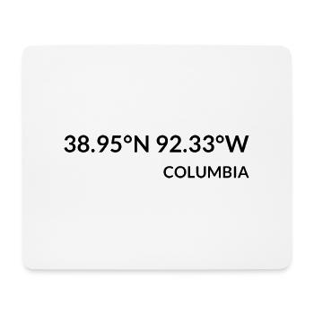 Columbia, Missouri, USA Coordinates - Mouse Pad (horizontal) - white - Front