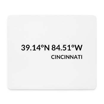 Cincinnati, Ohio, USA Coordinates - Mouse Pad (horizontal) - white - Front