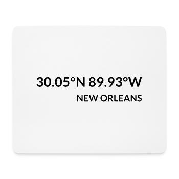 Nouvelle-Orléans, Louisiane, États-Unis Coordonnées - Tapis de souris (format paysage) - blanc - Devant