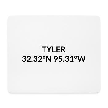 Coordonnées de Tyler, Texas, États-Unis - Tapis de souris (format paysage) - blanc - Devant