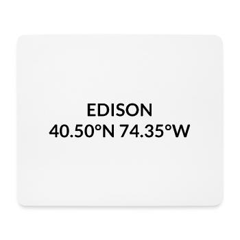Edison, New Jersey, États-Unis Coordonnées - Tapis de souris (format paysage) - blanc - Devant