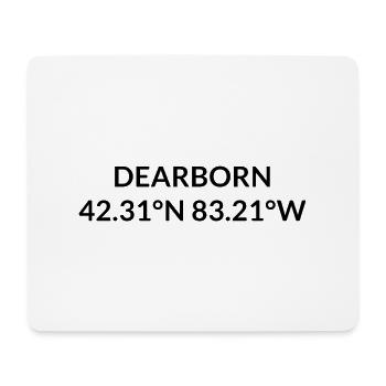 Coordonnées de Dearborn, Michigan, États-Unis - Tapis de souris (format paysage) - blanc - Devant