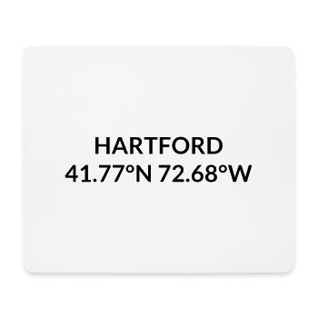 Hartford, Connecticut, USA Coordinates - Mouse Pad (horizontal) - white - Front