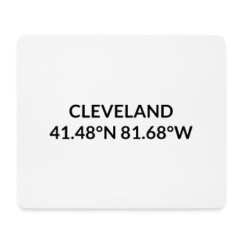 Cleveland, Ohio, USA Coordinates - Mouse Pad (horizontal) - white - Front