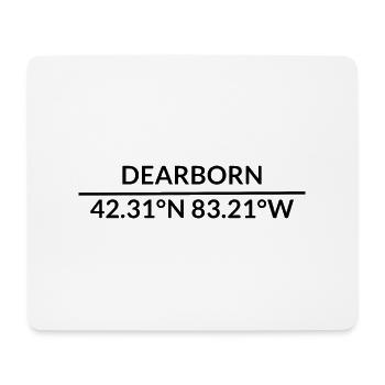 Coordonnées de Dearborn, Michigan, États-Unis - Tapis de souris (format paysage) - blanc - Devant
