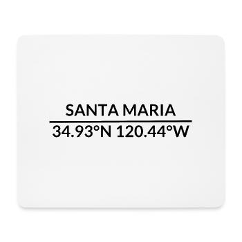 Santa Maria, Californie, États-Unis, Coordonnées - Tapis de souris (format paysage) - blanc - Devant