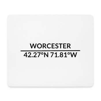 Worcester Massachusetts USA Koordinaten - Mousepad (Querformat) - Weiß - Vorne