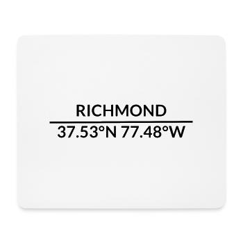 Richmond, Virginia, United States Coordinates - Mouse Pad (horizontal) - white - Front
