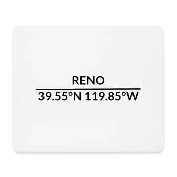 Coordonnées Reno, Nevada, États-Unis - Tapis de souris (format paysage) - blanc - Devant