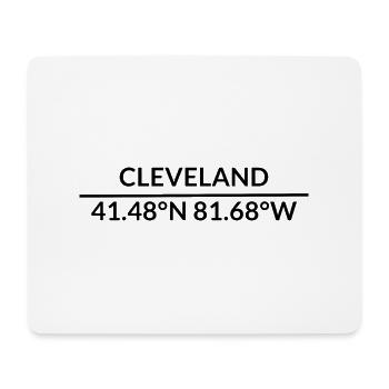 Cleveland, Ohio, USA Coordinates - Mouse Pad (horizontal) - white - Front