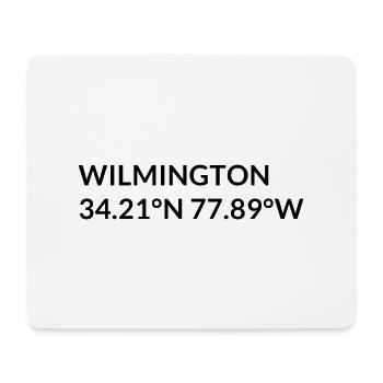 Coordonnées Wilmington, Caroline du Nord, États-Unis - Tapis de souris (format paysage) - blanc - Devant