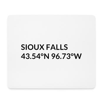 Sioux Falls, South Dakota, USA Coordinates - Mouse Pad (horizontal) - white - Front