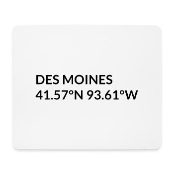 Des Moines Iowa USA Koordinaten - Mousepad (Querformat) - Weiß - Vorne