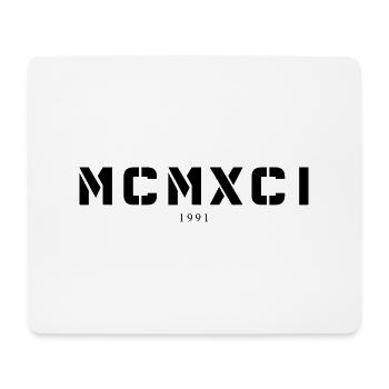 Roman numeral year of birth Made in 1991 - Mouse Pad (horizontal) - white - Front