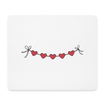 Herzgirlande Girlande Herzen - Mousepad (Querformat) - Weiß - Vorne