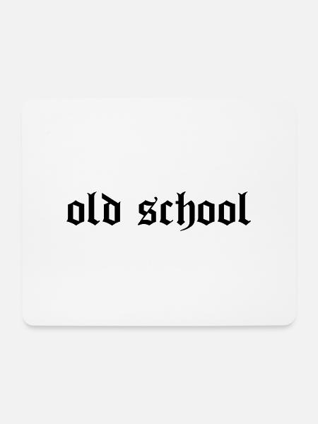 "Old School" - Mousepad (Querformat) - Weiß