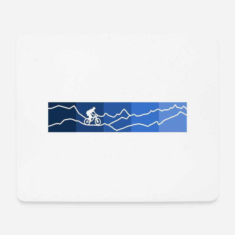 mountainbike rechtecke blue - Mousepad (Querformat) - Weiß
