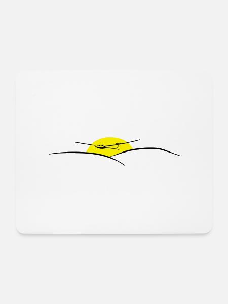 sonne segelflug - Mousepad (Querformat) - Weiß