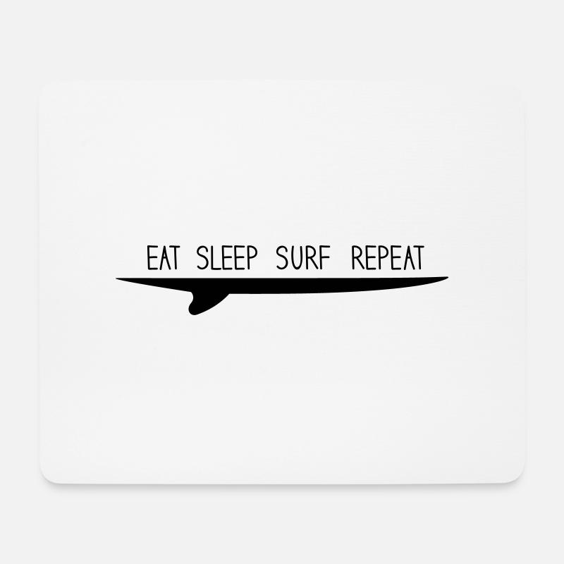 eat sleep surf repeat - Mousepad (Querformat) - Weiß