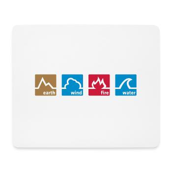 Terre Vent Eau Feu - Tapis de souris (format paysage) - blanc - Devant